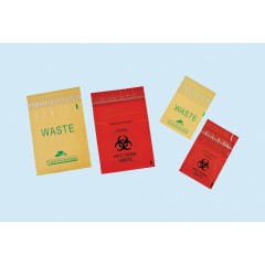 Plasdent BIO HAZARD WASTE BAG-STICK ON Adheres to most work surfaces, 9" x 10", Red (200pcs/box)